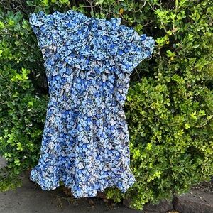Janie and Jack Blue Floral Ruffle Dress